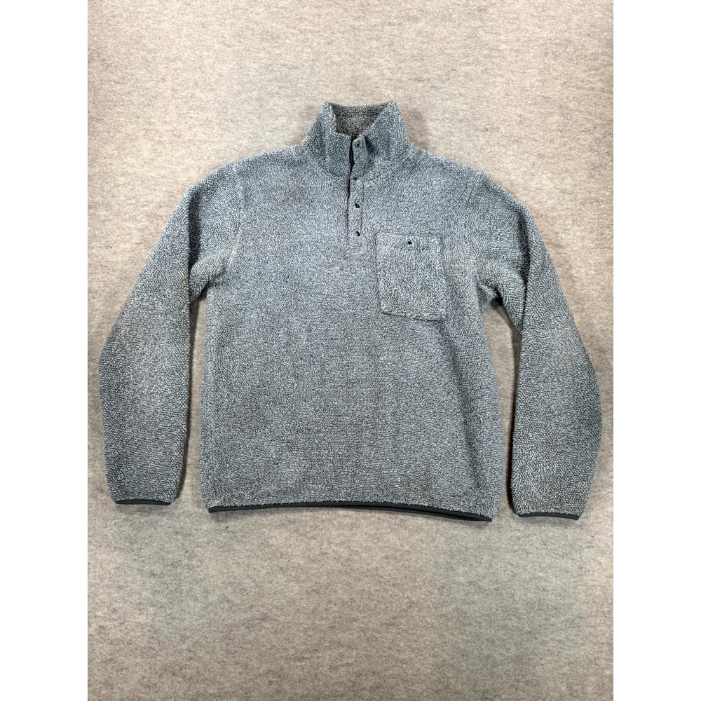 Colours Alexander Julian Fleece Jacket Mens Large Gray Mock Neck Quarter Snap
